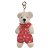 Chaveiro Urso Poá Branco e Vermelho (Patchwork Vermelho) - 6 Un - Imagem 2