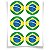 Adesivo Especial Redondo Bandeira do Brasil - 12 Un - Imagem 1