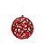 Bola de Natal Vazada com Arabesco Vermelho 8cm - 6 Un - Imagem 1