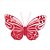 Clip Borboleta Organza Vermelho 7cm - 6 Un - Imagem 2