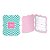 Convite Chevron Pink Turquesa 08 Un - Imagem 1