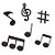 Aplique Artesanal Notas Musicais G - 05 Un - Imagem 1