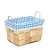 Cestinha de Vime xadrez Azul 16x10x12 - Imagem 1
