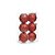 Bola com Listras Vermelho e Branca 8 cm - 6 Un - Imagem 1