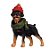 Natal Pet - Cachorro com Cachecol e Gorro Vermelho e Preto - Imagem 1