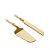 Espátula e Faca para Bolo Ouro (Talheres) - 1 Kit com 2 Peças - Imagem 1