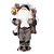 Boneco de Papai Noel Carregando Saco Presentes Branco e Marrom de 47cm - Imagem 1