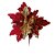 Poinsettia Folhas Mistas Vermelho e Ouro (Flores Cabo Médio) - 1 Un - Imagem 1