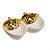 Prato de Natal Duplo Decorativo Noz Ouro e Branco (Glam) - 2 Un - Imagem 1