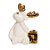 Rena de Natal Decorativa com Presente Ouro e Branco 10cm - Imagem 1