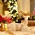 Rena de Natal Decorativa Deitada Ouro e Branco 15cm - Imagem 3