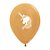Balão Látex Impressão 2 Lados Metal Silhueta Unicórnio Dourado 12" / 30cm - 50 Un - Imagem 1