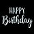 Lettering Transfer para Balão Happy Birthiday Branco Parabéns 22X18 cm - Imagem 1