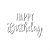 Lettering Transfer para Balão Happy Birthiday Branco G 32X28 cm - Imagem 2