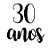 Lettering Transfer para Balão 30 Anos Preto Parabéns 22X18 cm - Imagem 2