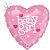 Balão Metalizado Holográfico Coração Baby Girl Rosa 9'' / 22cm - Imagem 1