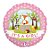 Balão Metalizado Holográfico Redondo Its A Girl Forest Rosa 18" / 45cm - Imagem 1