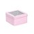 Latinha de Metal Quadrada com Visor Rosa Claro 8,5x8,5 - Imagem 1