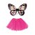 Kit Saia de Tule Asas Borboleta Colorido Adulto - Imagem 1