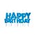 Vela Letras Happy Birthday Glitter Azul Claro - Imagem 1