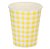 Copo de Papel 270ml Xadrez Amarelo Junina - 10 Un - Imagem 1