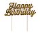 Vela Happy Birthday Dourada / Branco - Imagem 1