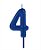Vela Big Metalizada 8,5cm Azul Nº 4 - Imagem 1