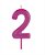 Vela Big Metalizada 8,5cm Rosa Nº 2 - Imagem 1