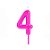 Vela Big Metalizada 8,5cm Rosa Nº 4 - Imagem 1