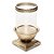Castiçal de Metal com Lanterna de Vidro Baixa Prata Envelhecida G 15x15x34 - Imagem 1