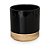 Vaso de Cerâmica com Base em Madeira Preto 18x18x19 - Imagem 1
