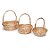 Cesta 3 Tamanhos Redonda Madeira Vime Ouro P / M / G - 3 Un - Imagem 1