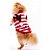 Natal Pet - Roupa Pet Listras Rena Vermelho e Branco e Marrom - Imagem 1