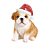 Cachorro Bulldog com Gorro Branco e Beg / Vermelho - Imagem 1