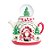 Bule com Led / Noel e Globo de Neve Verde Bandeira e Vermelho - 1 Unidade - Imagem 1