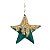 Estrela Veludo com Glitter Azul e Ouro 20cm - 3 Un - Imagem 1