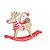 Rena de Natal com Noel em Ciam Cru e Vermelho e Branco 15cm - Imagem 1