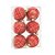 Bola de Natal Quadriculadaglitter Vermelho e Ouro 6cm - 6 Un - Imagem 1