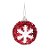 Bola de Natal Flocos de Neve Vermelho e Branco 5cm - 6 Un - Imagem 1