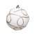 Bola de Natal Nevada com Juta Branco 8cm - 6 Peças - Imagem 1