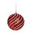 Bola de Natal Listras Vermelho e Branco 10cm - 4 Un - Imagem 2