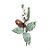 Pick Folhas com Frutas com Pinha Branco e Verde Claro e Marrom (Galhos Curtos) - 1 Un - Imagem 1