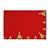 Toalha de Mesa de Natal 10 Lugares Retangular Borda Pinheiro Vermelho e Verde 180X320 - Imagem 1