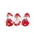 Boneco de Neve, Urso e Noel para Pendurar Vermelho (Petit) - Jogo com 3 Peças - Imagem 1