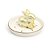 Mini Prato de Cerâmica Coelho Branco e Ouro 6x10x10cm - 6 Un - Imagem 1