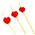 Palito em Bambu Para Petiscos 12cm Corações Vermelho - 20 Un - Imagem 2