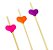 Palito em Bambu Para Petiscos 12cm Corações Color - 20 Un - Imagem 2