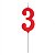Vela Pick Vermelho Número 3 - Imagem 1