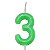 Vela Verde Neon Número 3 - Imagem 1