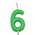 Vela Verde Neon Número 6 - Imagem 1